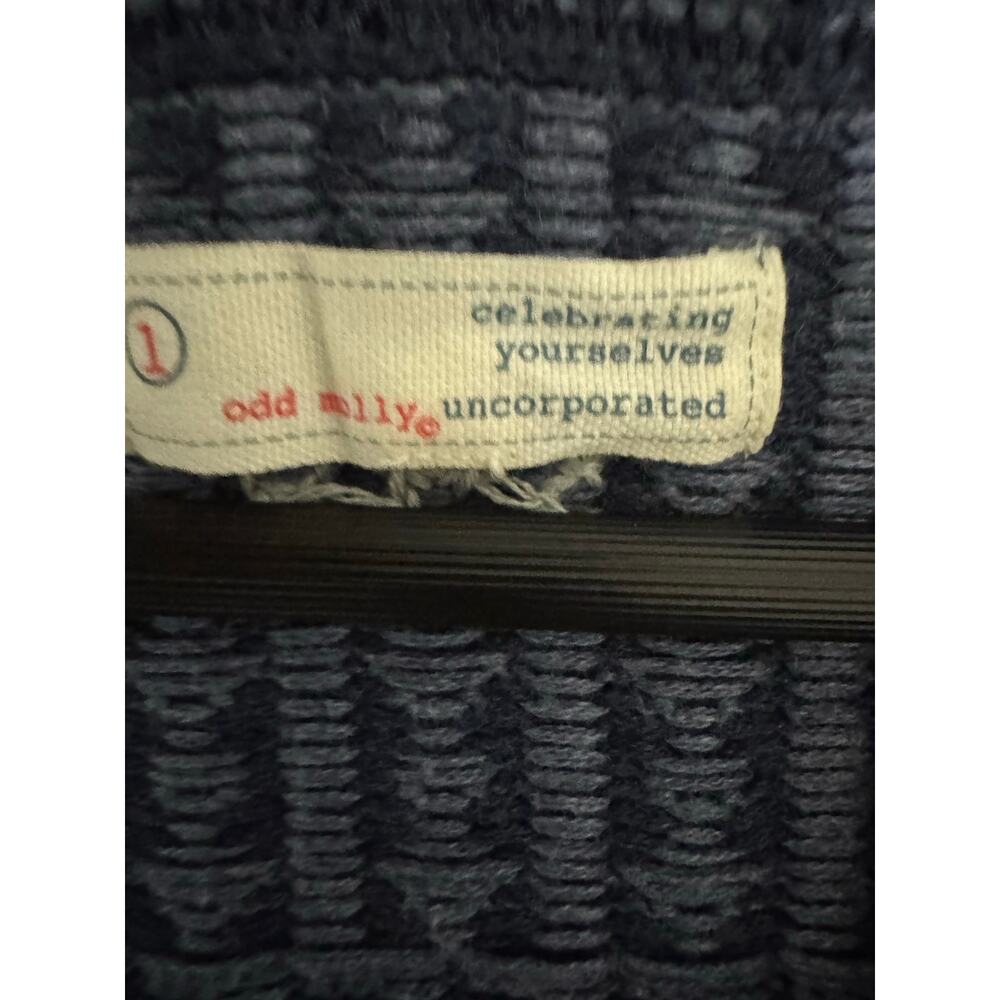 Odd Molly Blue V-Neck Snap Front Knit Cardigan Size 1 US Small/ 6 - Picture 9 of 10